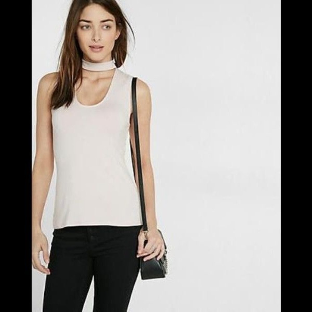 Express Pink Cut Out Choker Tank Top XS